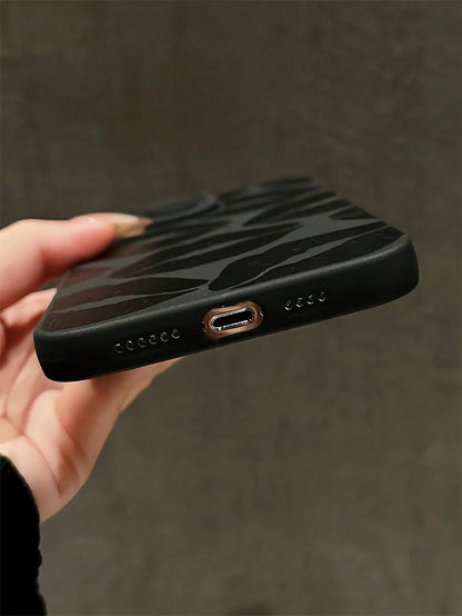Lip Print Fashion Black TPU Sexy Lips Graphic Shockproof Full Coverage Phone Case 1pc Compatible With IPhone 16 15 14 13 12 11 Pro Max Series International Version Not The Domestic Version Spring Birt