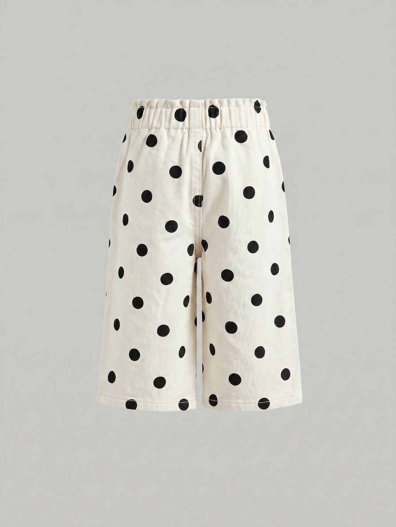 Little Byeori Baby Girl Polka Dot Pocket Button Casual Versatile Daily Wear Denim Jeans