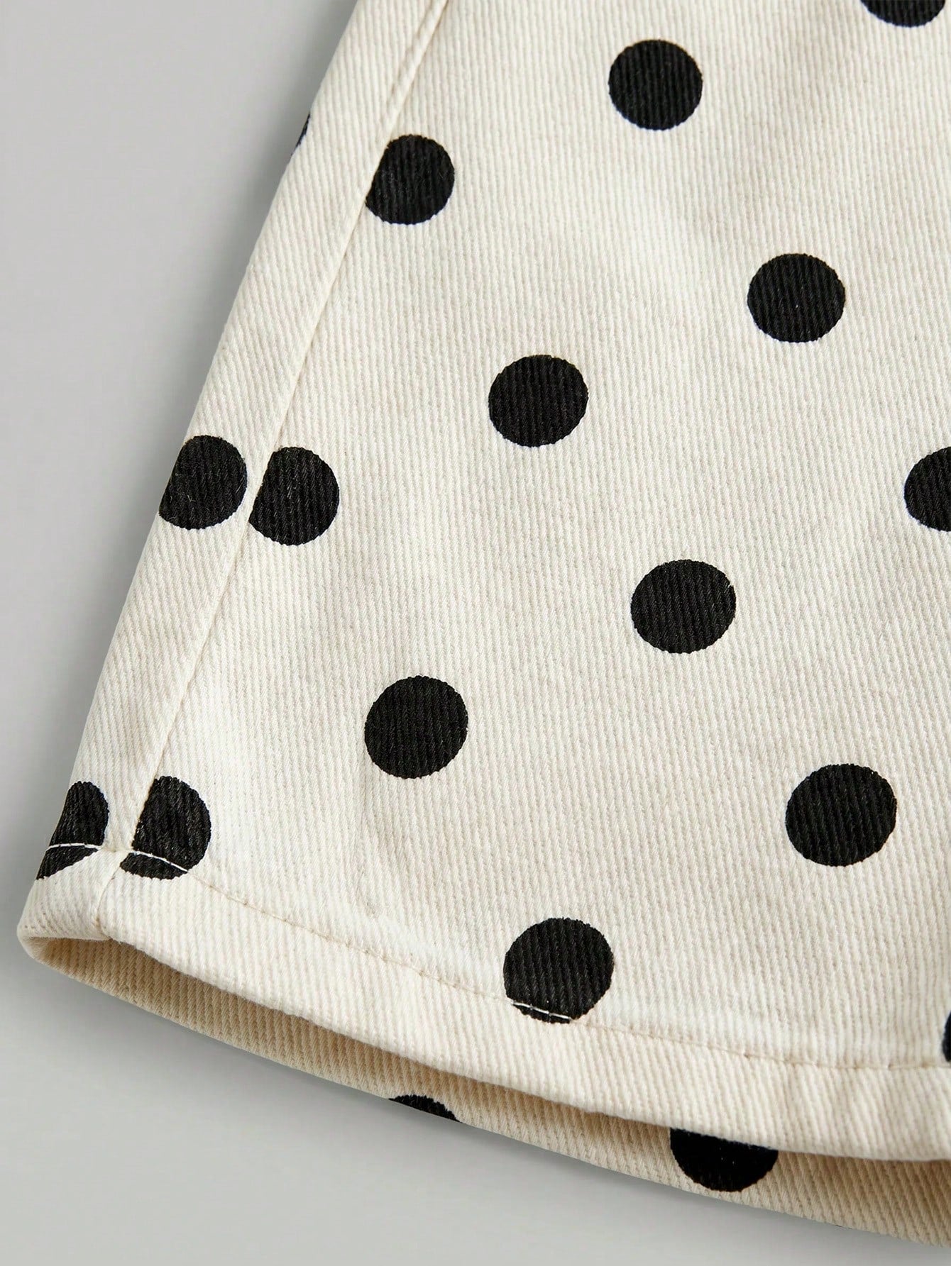 Little Byeori Baby Girl Polka Dot Pocket Button Casual Versatile Daily Wear Denim Jeans