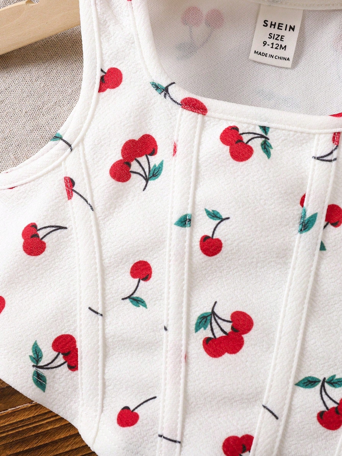 LMoss Kids Babygirl Summer Cute & Versatile Cherry Print Knit Camisole