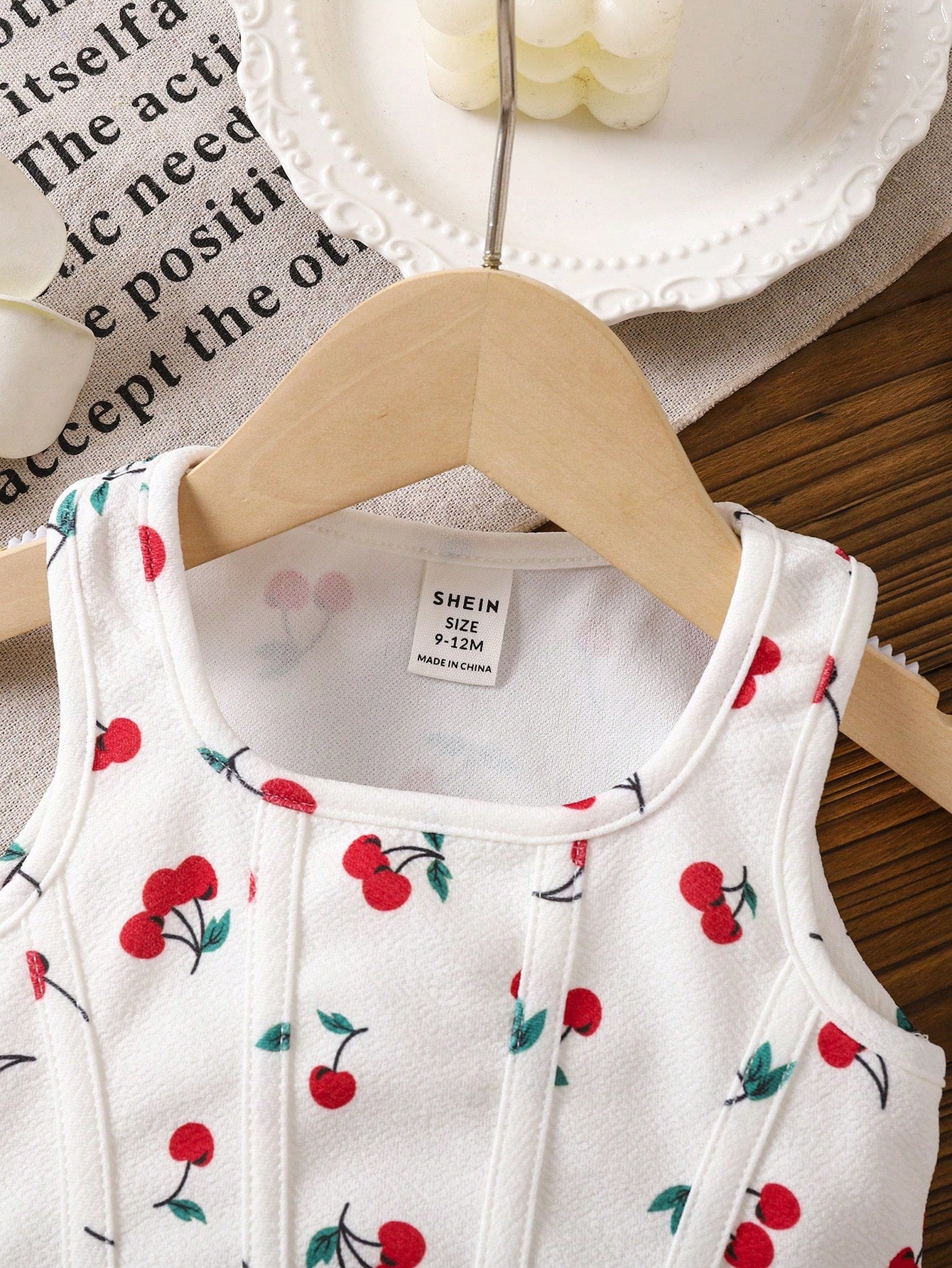 LMoss Kids Babygirl Summer Cute & Versatile Cherry Print Knit Camisole