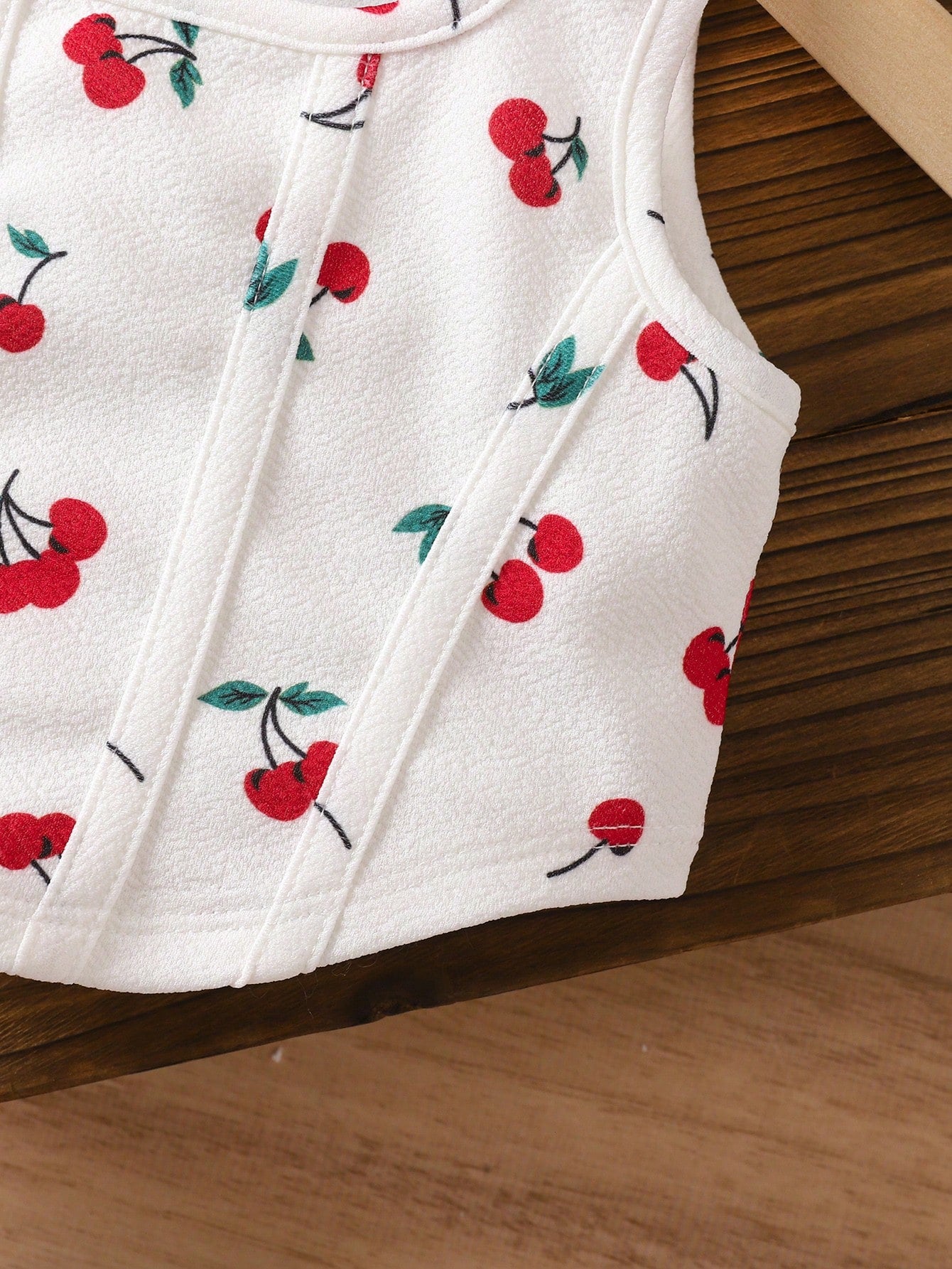 LMoss Kids Babygirl Summer Cute & Versatile Cherry Print Knit Camisole