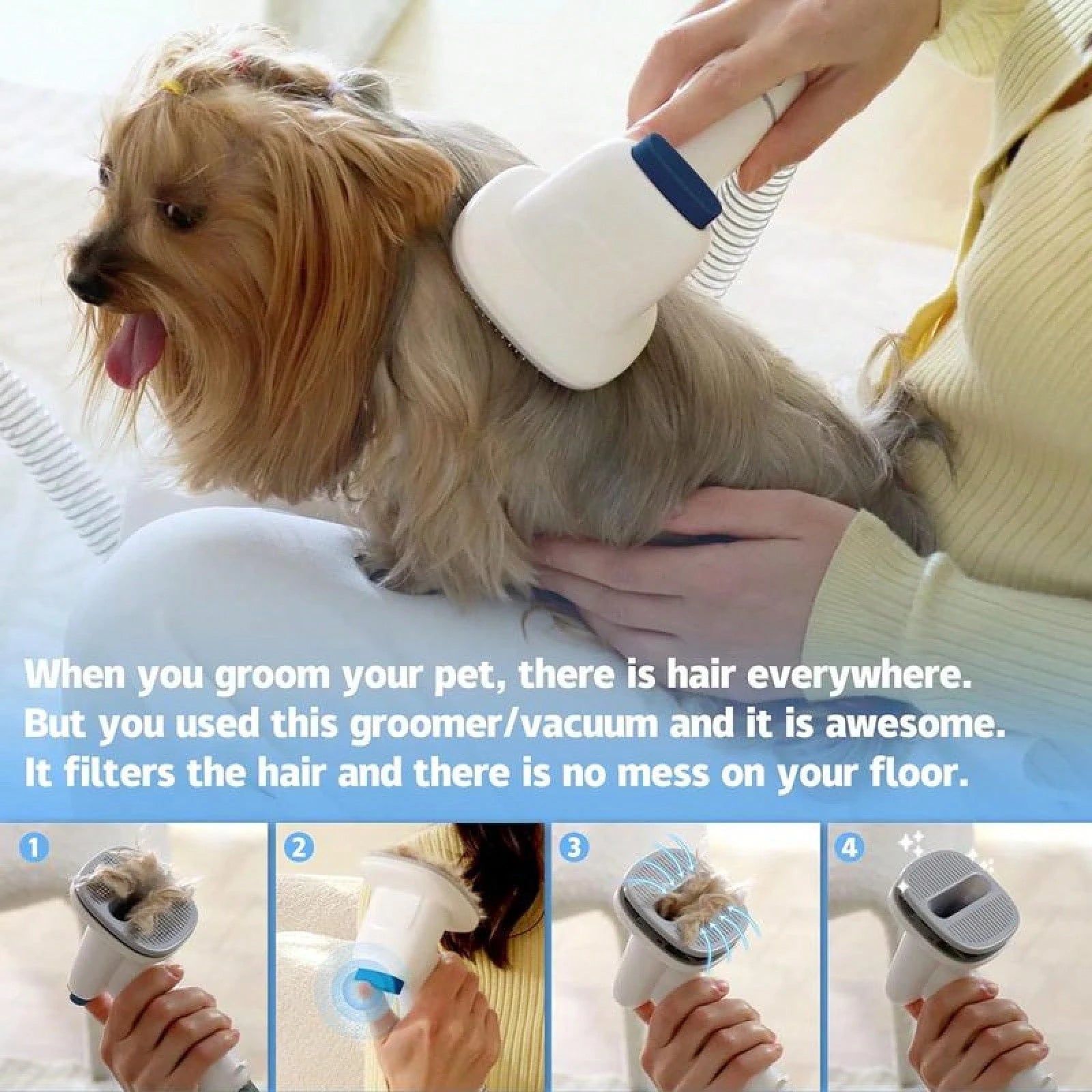 LMVVC Pet Grooming Kit With Vacuum For Dogs And Cats Groomer Tools Poodle Puppy Cleaning
