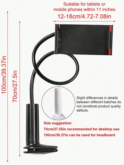 Long Arm Bed Tablet Holder With Flexible Gooseneck, Slouchy Bedside Clip Mount, Compatible With All 9/10/11/Pro/Air Series, Suitable For IPhone And Switch Game Console, Adjustable Phone Stand