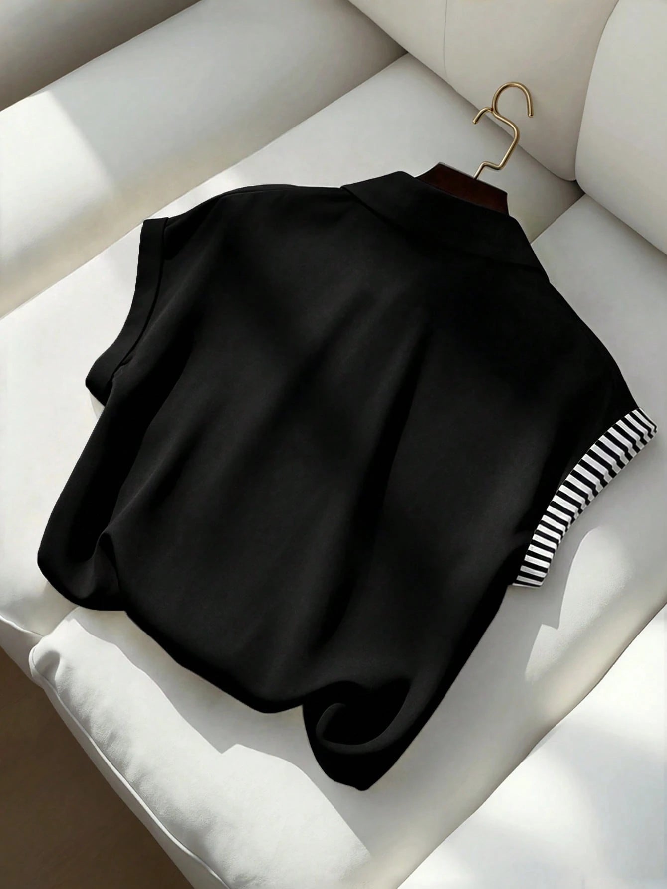 LUNE Women's Blouse, Women's Spring/Summer New Blouse, Summer, Women's Commuter Style Blouse, Casual Striped Loose Fit Button-Front Blouse, Fashion Casual Commuter Style Daily Casual Wear