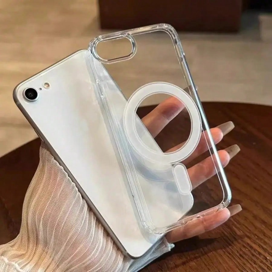 Luxury Magnetic Wireless Charge Case Compatible With IPhone 17 E 16 15 14 Plus 13 Pro Max 12 11 Mini Back Cover Transparent Cover
