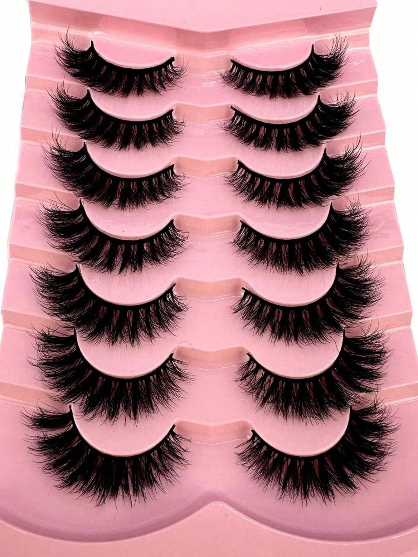 LYBCG Hot 7 Pairs Of Cosplay Manga Cat Eye 3d Mink Fur False Eyelashes, Soft, Fine, Natural & Reusable Falsies For Thick & Lengthening