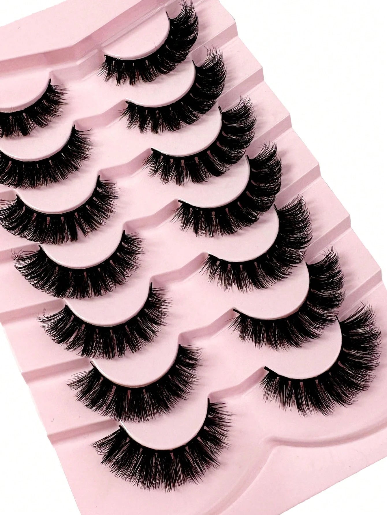 LYBCG Hot 7 Pairs Of Cosplay Manga Cat Eye 3d Mink Fur False Eyelashes, Soft, Fine, Natural & Reusable Falsies For Thick & Lengthening