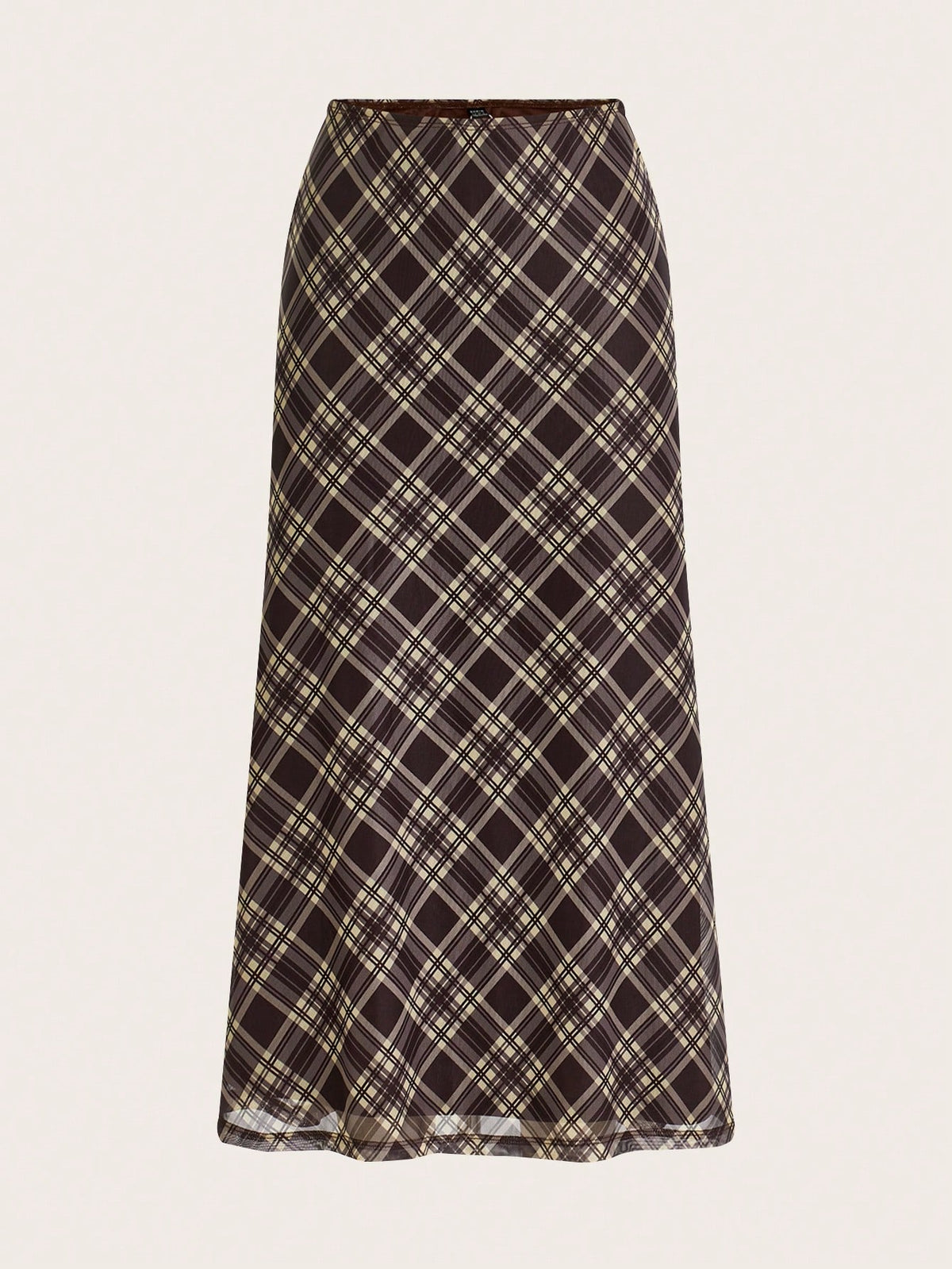 LYSMO Ladies' Plaid Mesh Skirt