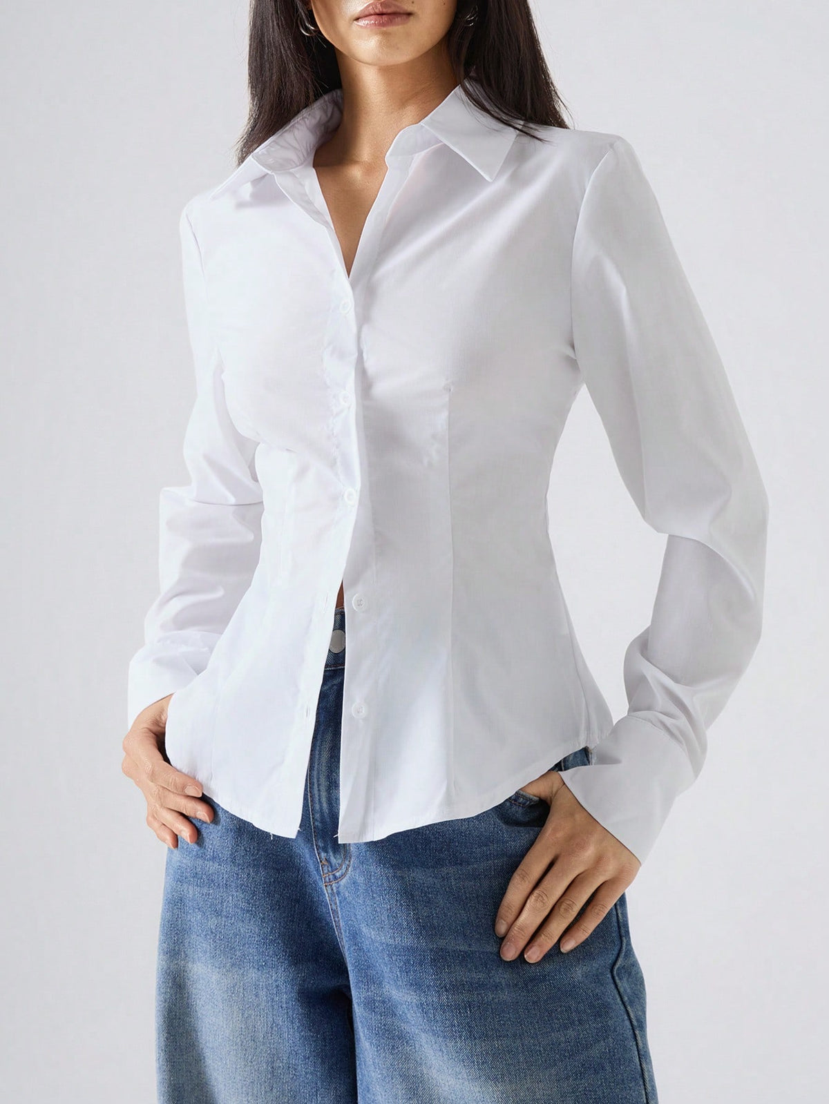 LYSMO Solid Color Long Sleeve Shirt,Long Sleeve Tops