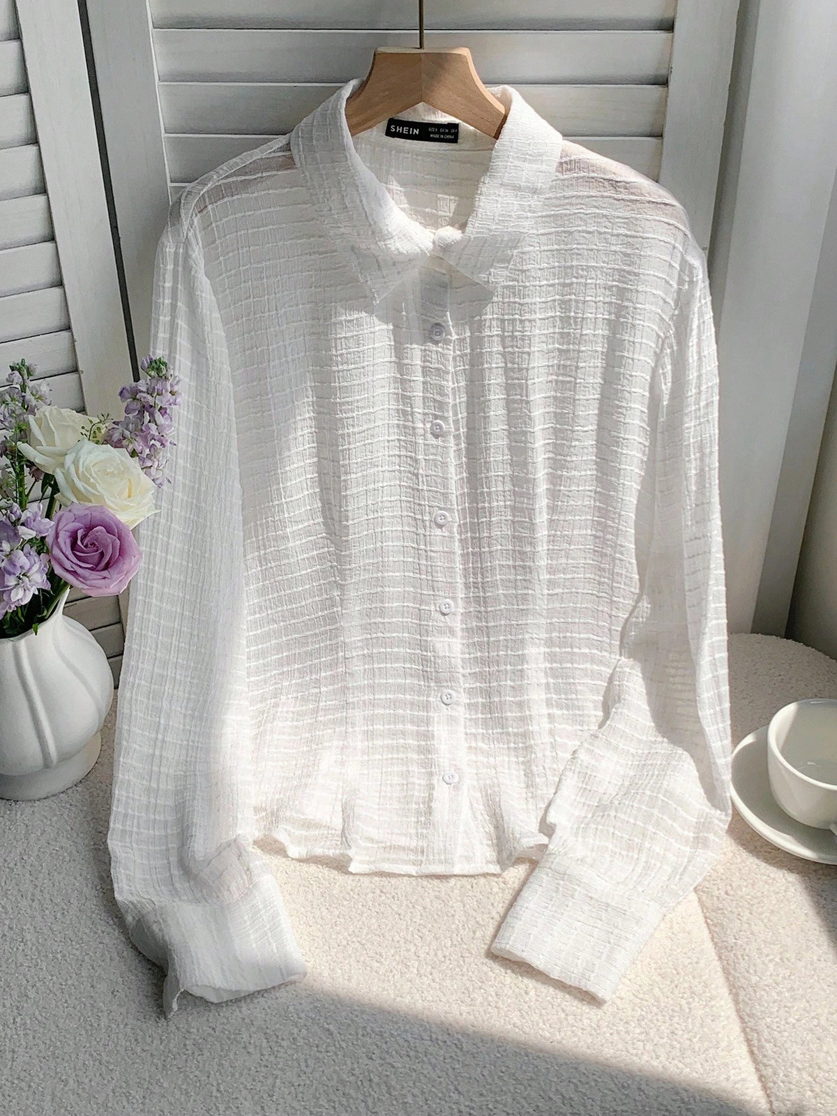 LYSMO Solid Color Long Sleeve Shirt,Long Sleeve Tops