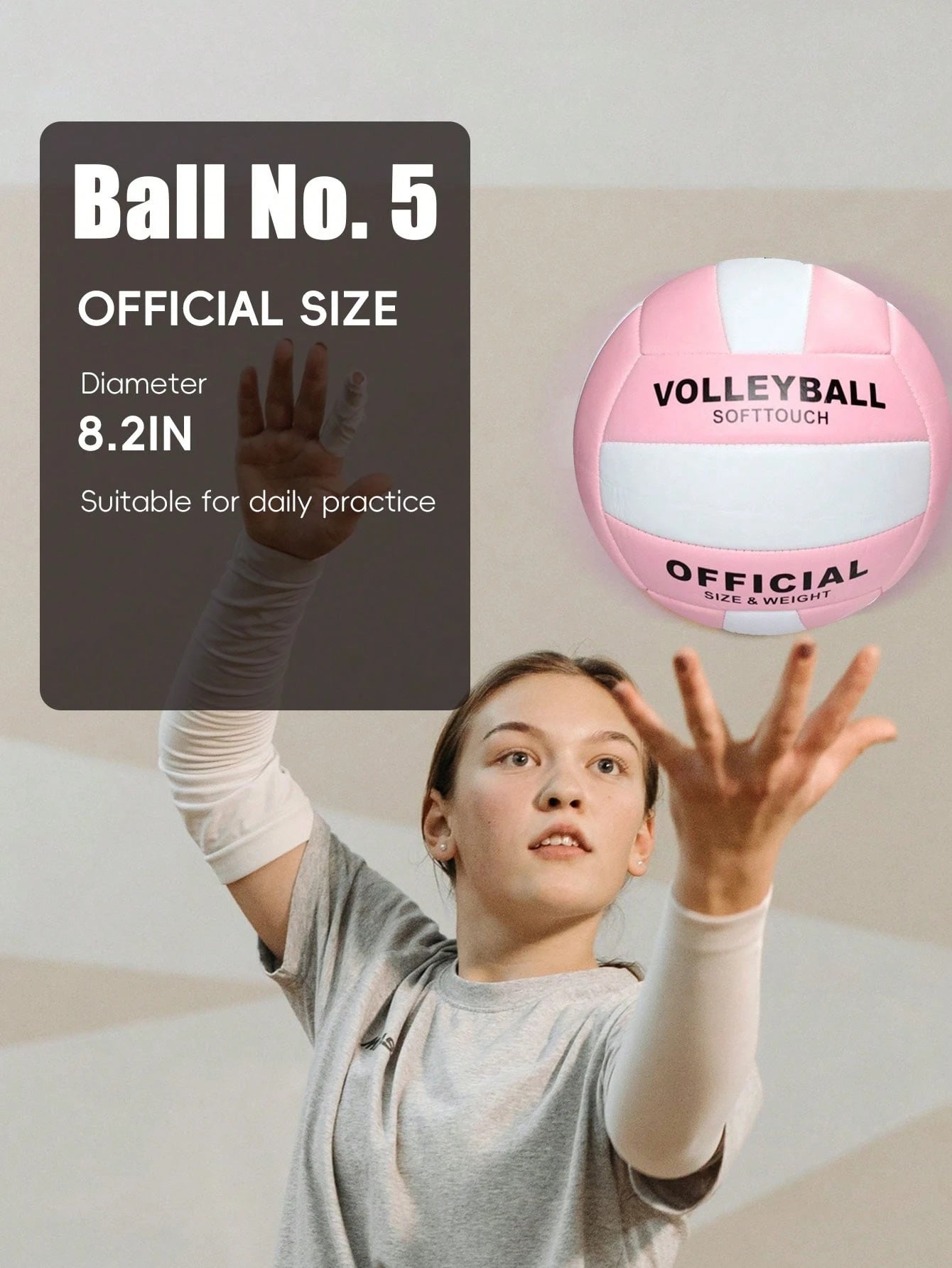 Macaron Dual-Color Size 5 Official Volleyball, Soft PU Touch, High Elasticity Durable, Leak-Proof Inflatable Volleyball, Suitable For Beach, Camping, Seaside Vacation, Backyard, Group Sports, Indoor D