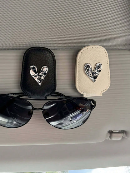 Magnetic Car Eyewear Holder, Cute Daisy Design, Fashionable Eyewear Style, Strong Magnetic Bracket, Car Accessory (Black), Magnetic Fixed Fashionable Car Eyewear Holder