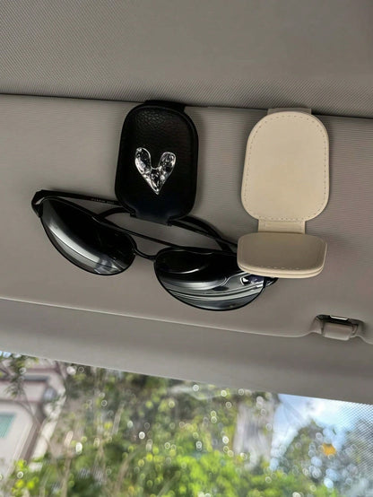 Magnetic Car Eyewear Holder, Cute Daisy Design, Fashionable Eyewear Style, Strong Magnetic Bracket, Car Accessory (Black), Magnetic Fixed Fashionable Car Eyewear Holder