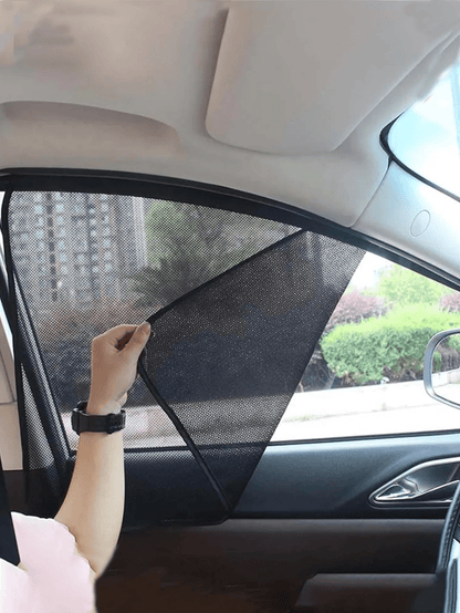 Magnetic Car Sun Shade, Non-Automatic Retractable Interior Sun Blocker, Heat Insulation Front Windshield & Side Window Curtain, Car Sun Shade Magnetic Mesh With Openings