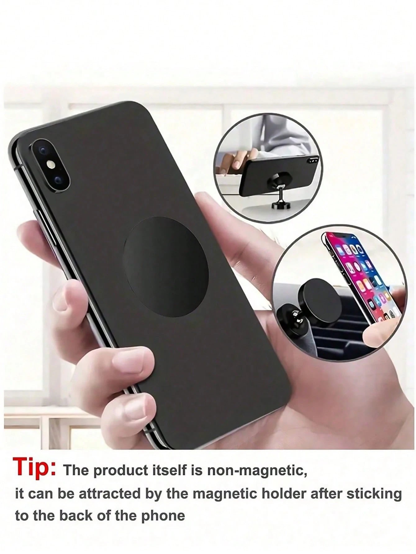 Magnetic Phone Mount Metal Plate, Stainless Steel Adhesive Iron Sheet For Car Phone Holder, Universal Magnetic Sticker For Phone Case, Dashboard, Vent Mount Accessories