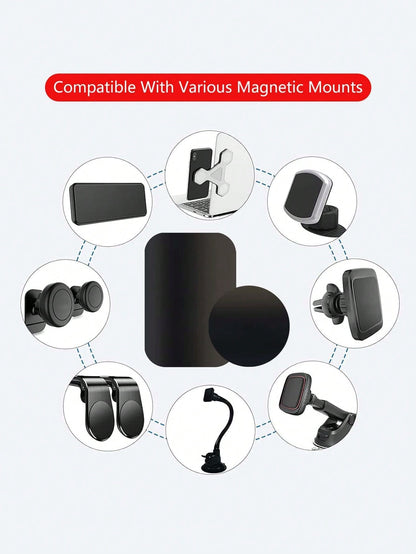 Magnetic Phone Mount Metal Plate, Stainless Steel Adhesive Iron Sheet For Car Phone Holder, Universal Magnetic Sticker For Phone Case, Dashboard, Vent Mount Accessories
