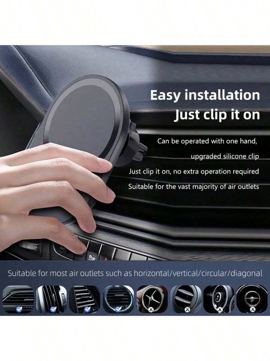 MagSafe Car Phone Holder- Air Vent Mount, Magnetic Phone Holder Compatible With IPhone 17, 16, 15 Series, 14 Series, Pixel 10 Etc.