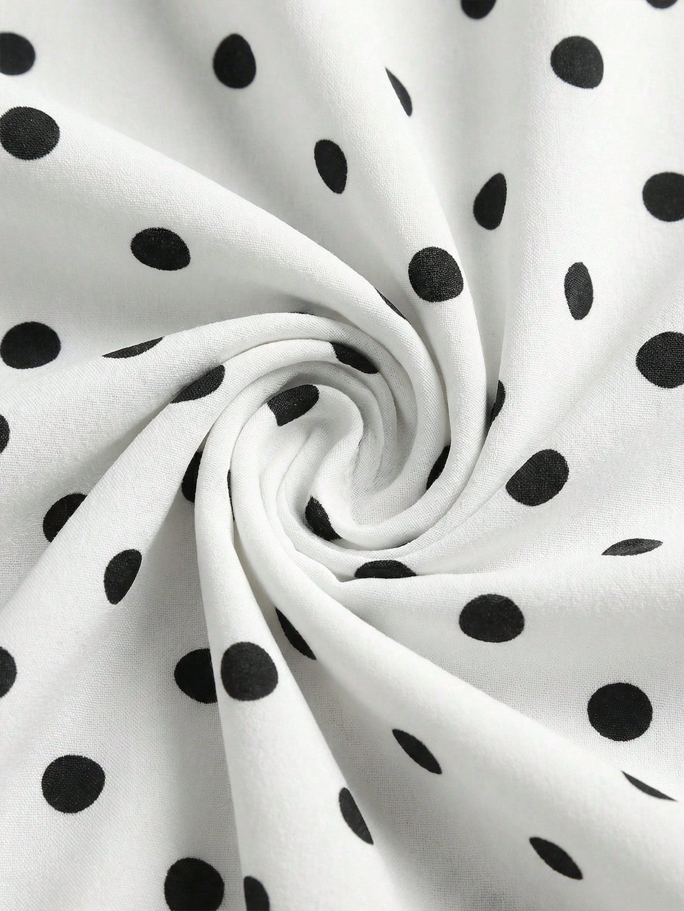 MainGRL Casual Minimalist White Halter Top Paired With Black Polka Dot Print Women Tank Top,Summer Top