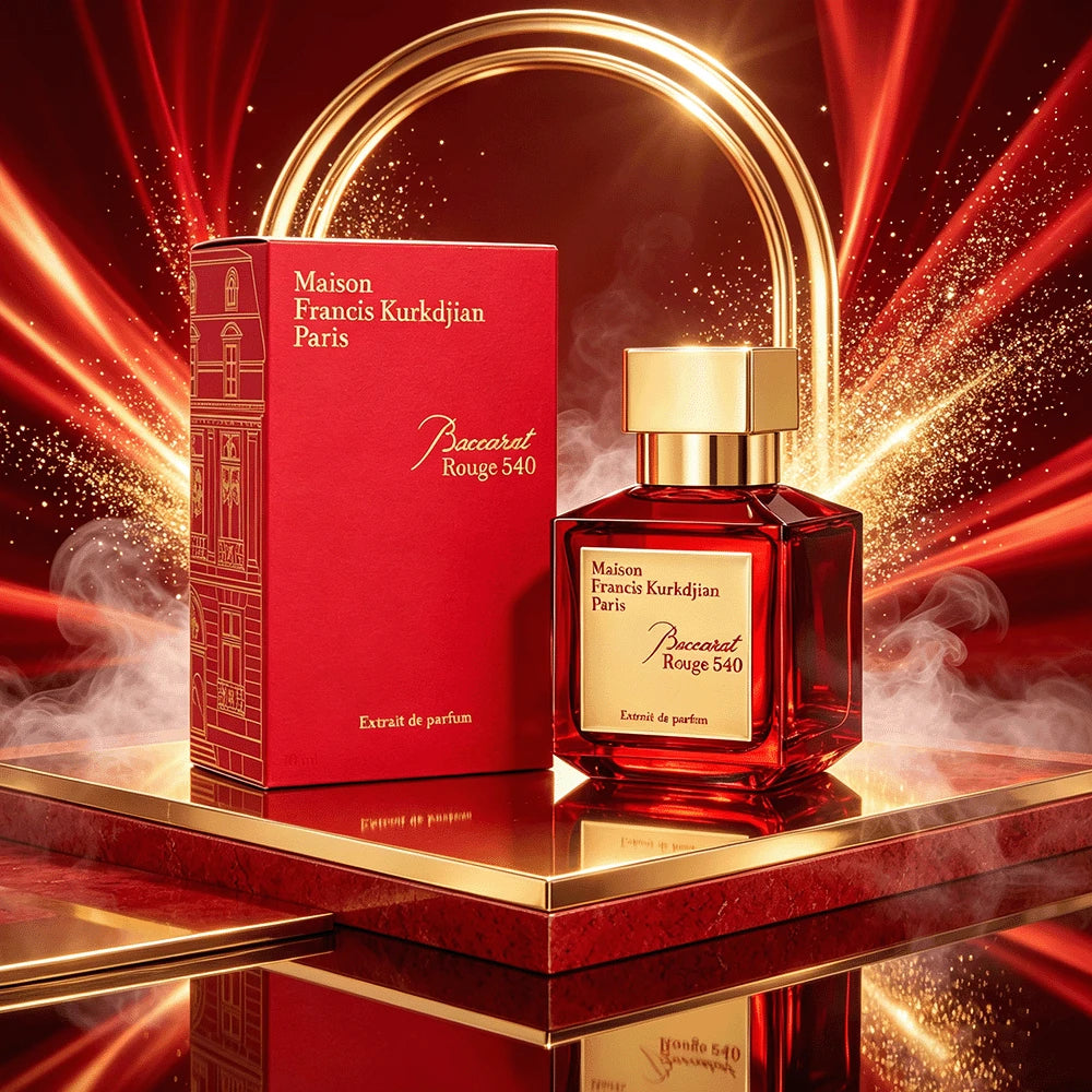 Maison Francis Kurkdjian Red 540 Eau De Parfum 100ml Top Notes: Bitter Almond, Saffron; Middle Notes: Egyptian Jasmine; Base Notes: Amber, Woody Notes. Red Crystal Square Bottle With A Gold Cap. Unise