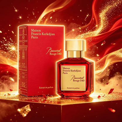 Maison Francis Kurkdjian Red 540 Eau De Parfum 100ml Top Notes: Bitter Almond, Saffron; Middle Notes: Egyptian Jasmine; Base Notes: Amber, Woody Notes. Red Crystal Square Bottle With A Gold Cap. Unise