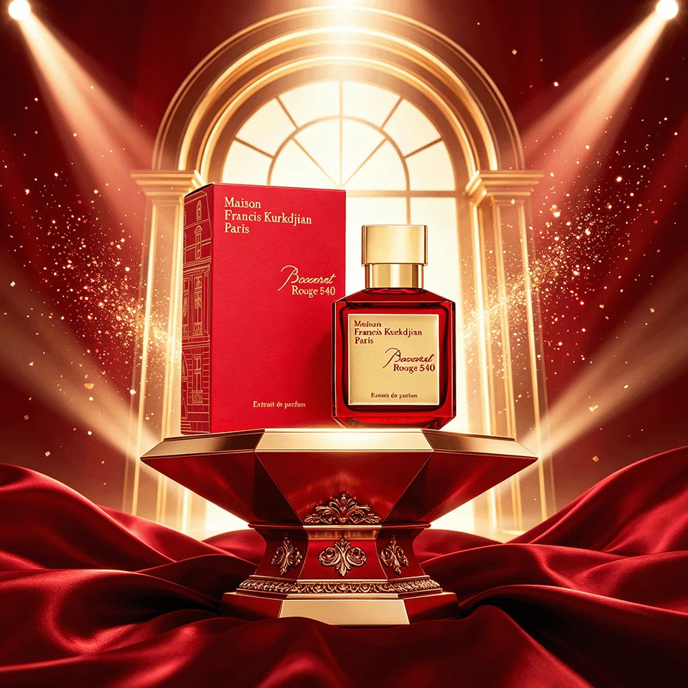 Maison Francis Kurkdjian Red 540 Eau De Parfum 100ml Top Notes: Bitter Almond, Saffron; Middle Notes: Egyptian Jasmine; Base Notes: Amber, Woody Notes. Red Crystal Square Bottle With A Gold Cap. Unise