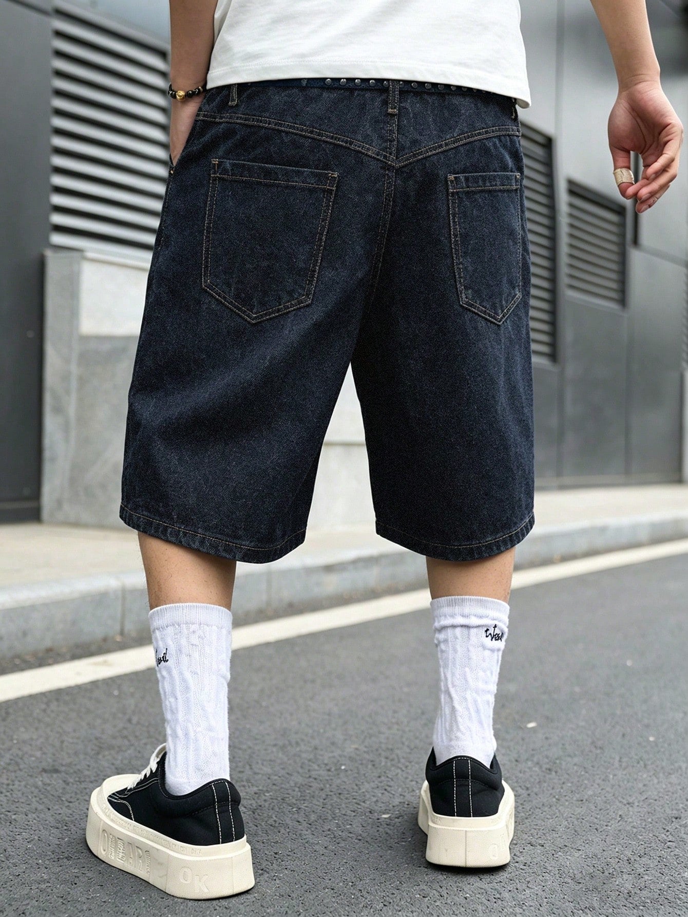Manfinity Hypemode Men's Plus Size Summer Casual Wide Leg Denim Shorts
