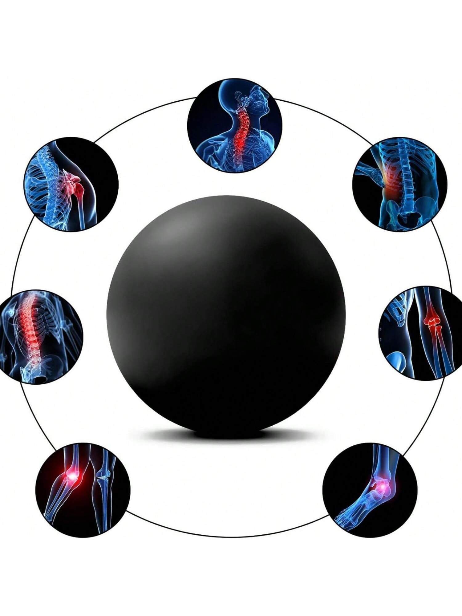 Massage Lacrosse Ball, Suitable For Muscle Soreness, Shoulders, Neck, Back, Feet, Body, Deep Tissue, Trigger Points, Muscle Knots, Yoga And Myofascial Release