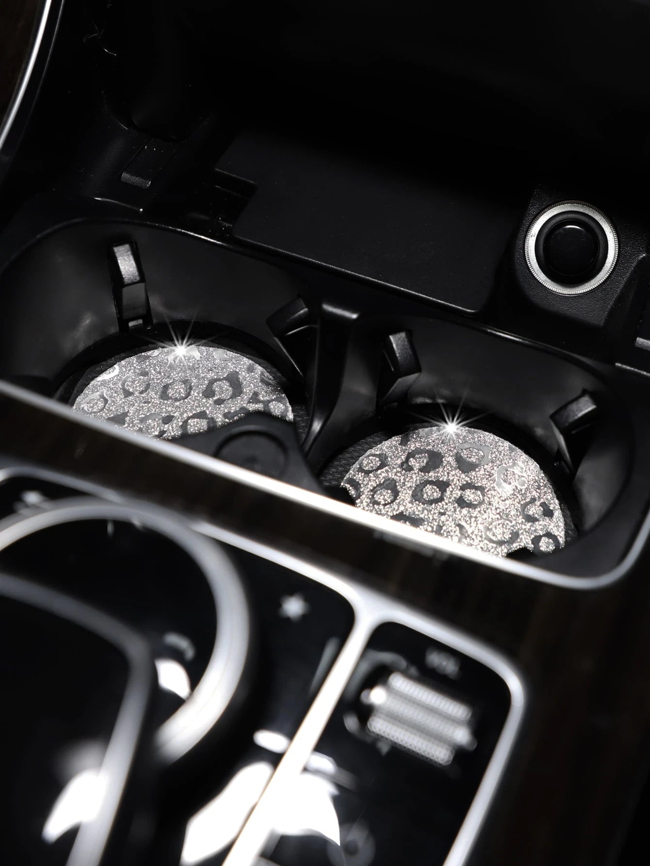 MEIKAXIU 2pcs Leopard Print Car Coaster