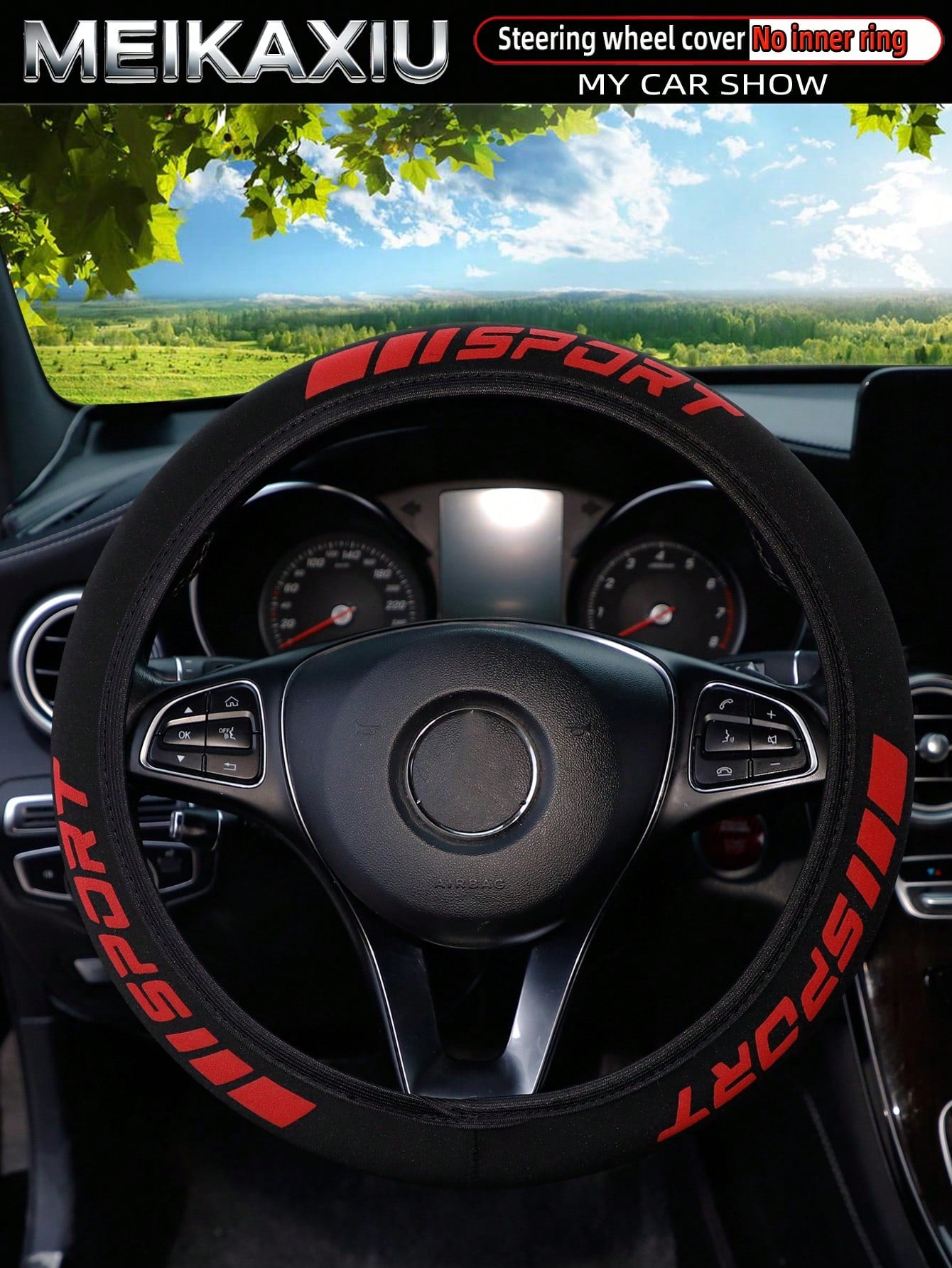 MEIKAXIU New Arrival SPORT 3D Foam Neoprene Steering Wheel Cover, Suitable For 14.5-15 Inch Cars, Automotive Interior Accessories, For Women