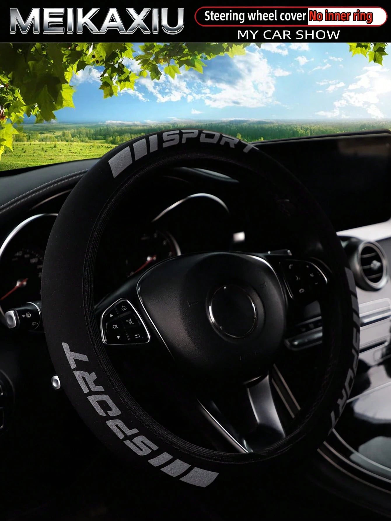 MEIKAXIU New Arrival SPORT 3D Foam Neoprene Steering Wheel Cover, Suitable For 14.5-15 Inch Cars, Automotive Interior Accessories, For Women