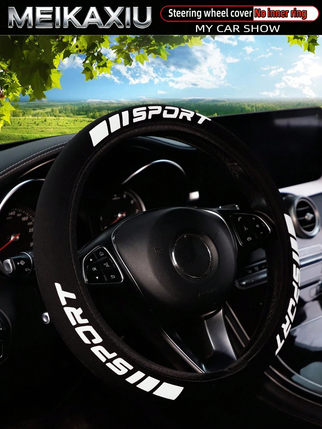 MEIKAXIU New Arrival SPORT 3D Foam Neoprene Steering Wheel Cover, Suitable For 14.5-15 Inch Cars, Automotive Interior Accessories, For Women