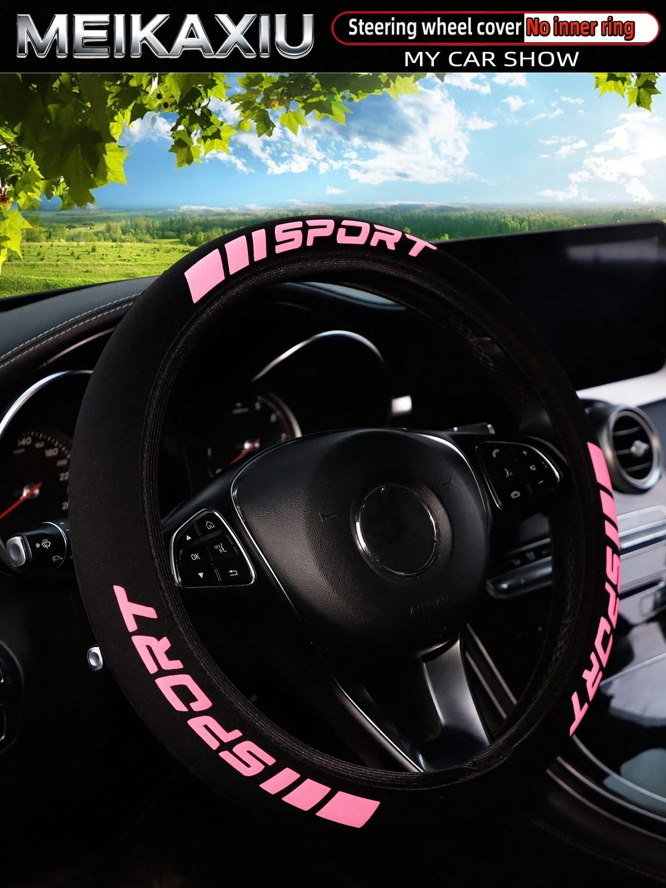 MEIKAXIU New Arrival SPORT 3D Foam Neoprene Steering Wheel Cover, Suitable For 14.5-15 Inch Cars, Automotive Interior Accessories, For Women