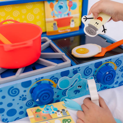 Melissa & Doug Blue's Clues & You! Wooden Cooking Playset – Realistic Kitchen Accessories, Durable Wood, Preschool Toys, Pretend Play, Imaginative Gift For Toddlers