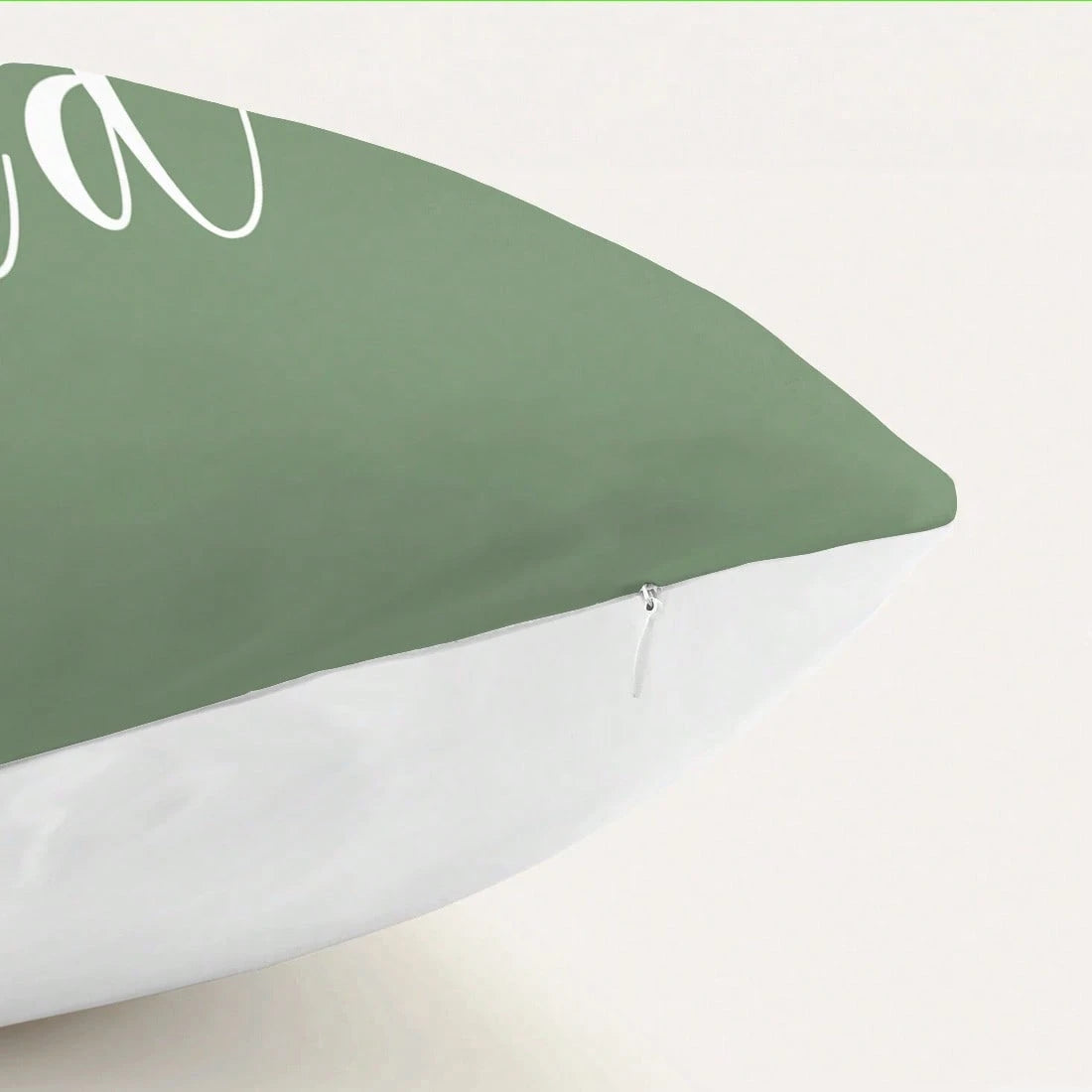 MEMNUN 1pc Modern Simple Sage Green Text Print Decorative Throw Pillow Cover [No Pillow Insert], 11.81*19.71in(30*50cm)/15.75*23.62in(40*60cm), [Single-Sided Print] Polyester Cushion Cover For Sofa, B
