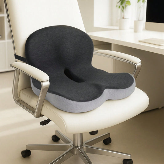 Memory Foam Car Seat Cushion Office Chair Cushion With Fixing Strap, L-Shaped Integrated Soothe Chair Seat Cushion For Lower Back Protection Pad Memory Foam Seat Cushion For Car,Chair,Office Chair Mot