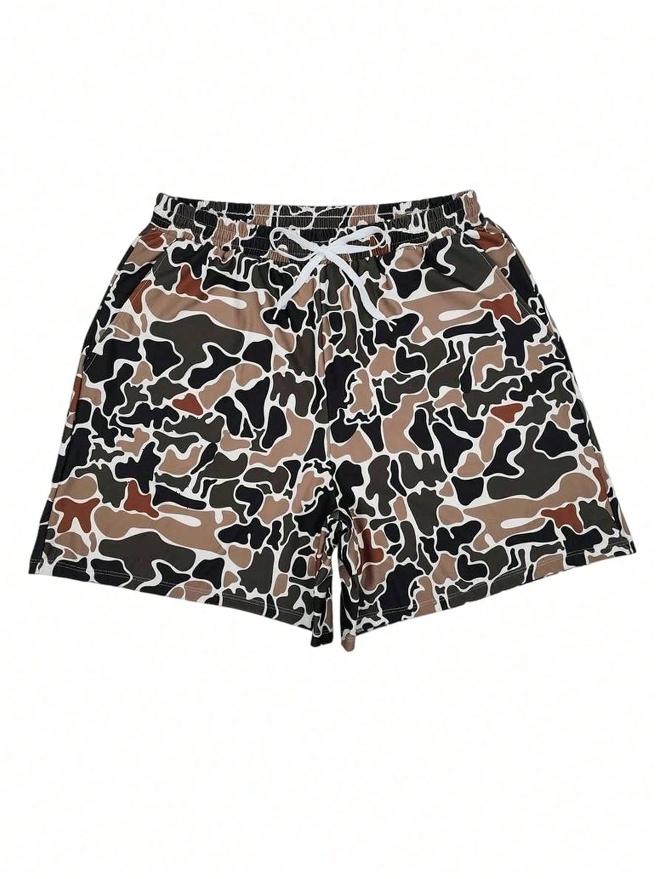 Men's And Women's Camo Shorts Adult Cmouflage Print Beach Casual Swim Short Trunks
