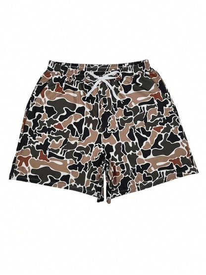 Men's And Women's Camo Shorts Adult Cmouflage Print Beach Casual Swim Short Trunks