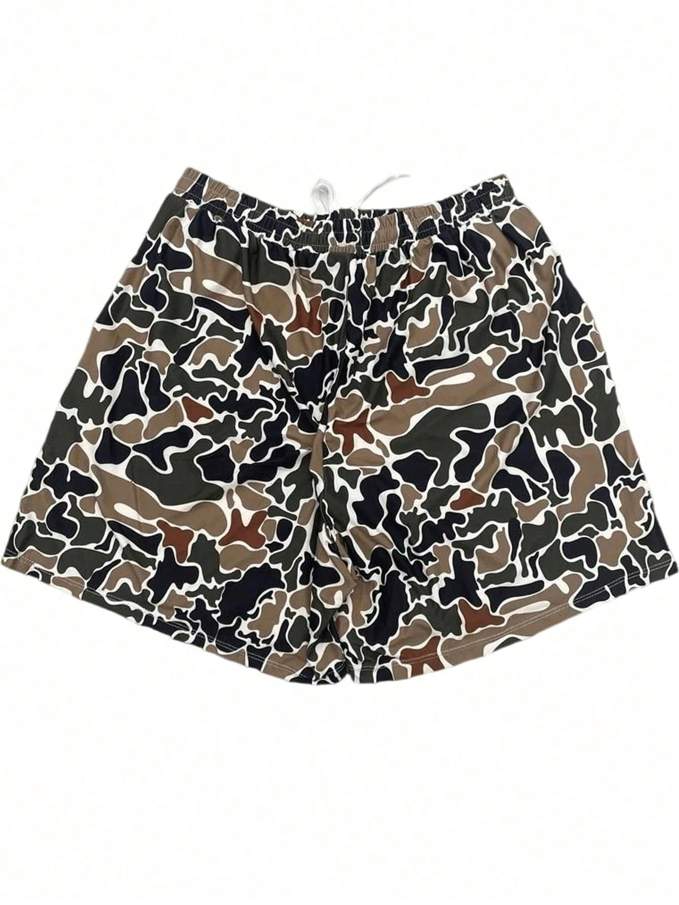 Men's And Women's Camo Shorts Adult Cmouflage Print Beach Casual Swim Short Trunks