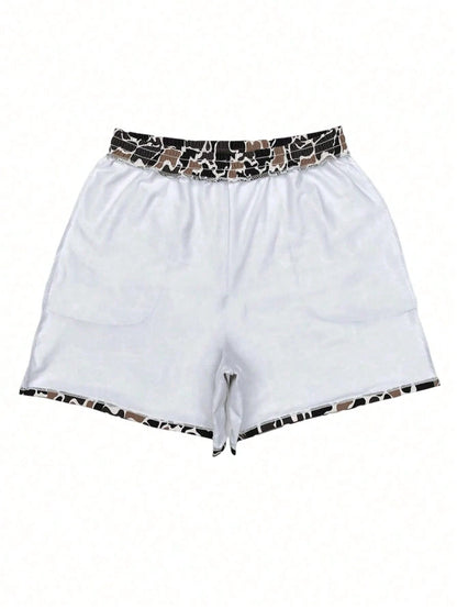 Men's And Women's Camo Shorts Adult Cmouflage Print Beach Casual Swim Short Trunks
