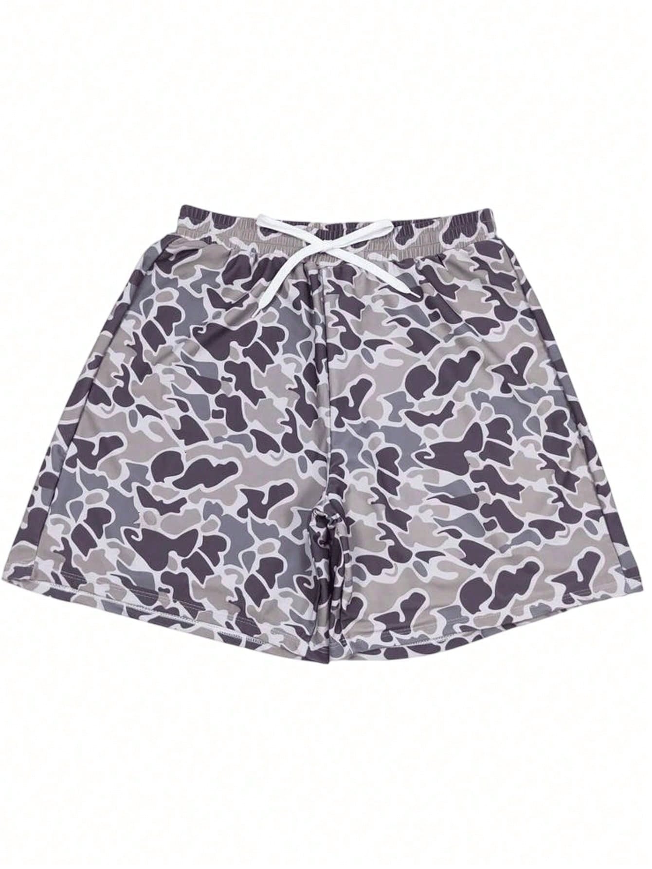 Men's And Women's Camo Shorts Adult Cmouflage Print Beach Casual Swim Short Trunks