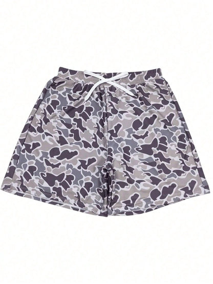 Men's And Women's Camo Shorts Adult Cmouflage Print Beach Casual Swim Short Trunks