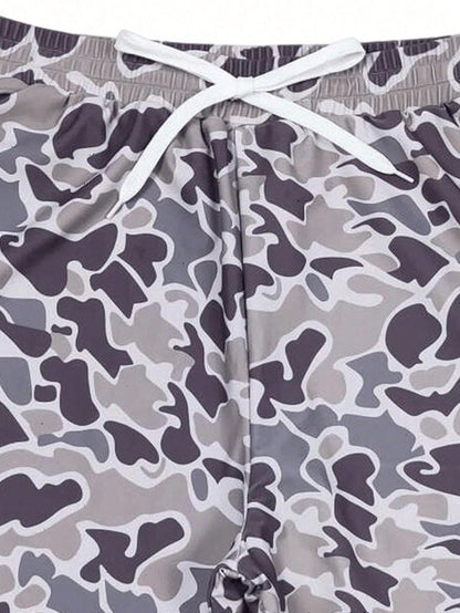 Men's And Women's Camo Shorts Adult Cmouflage Print Beach Casual Swim Short Trunks