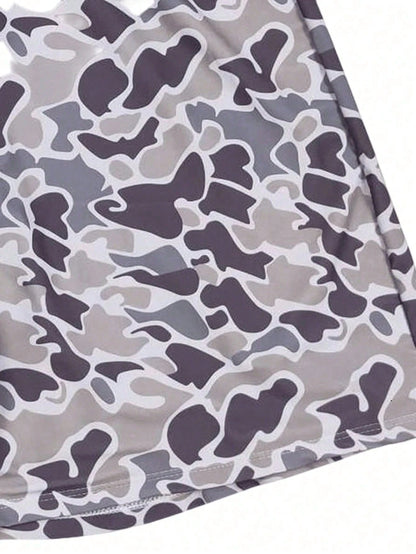 Men's And Women's Camo Shorts Adult Cmouflage Print Beach Casual Swim Short Trunks