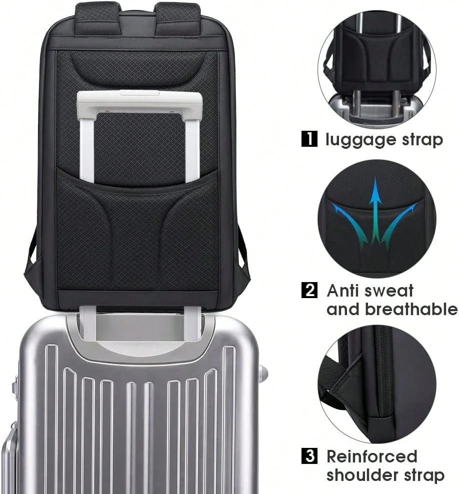 Men's Business Travel Laptop Backpack, Compatible With 15.6-Inch Laptops, Simple, Lightweight, Slim And Versatile Casual Backpack.