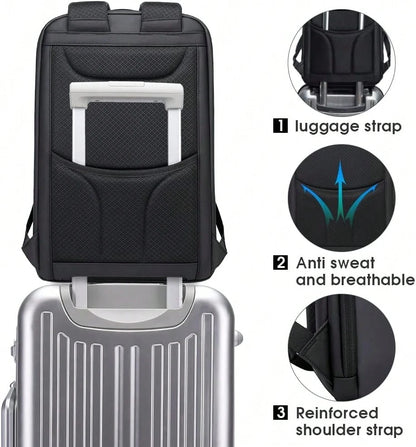 Men's Business Travel Laptop Backpack, Compatible With 15.6-Inch Laptops, Simple, Lightweight, Slim And Versatile Casual Backpack.