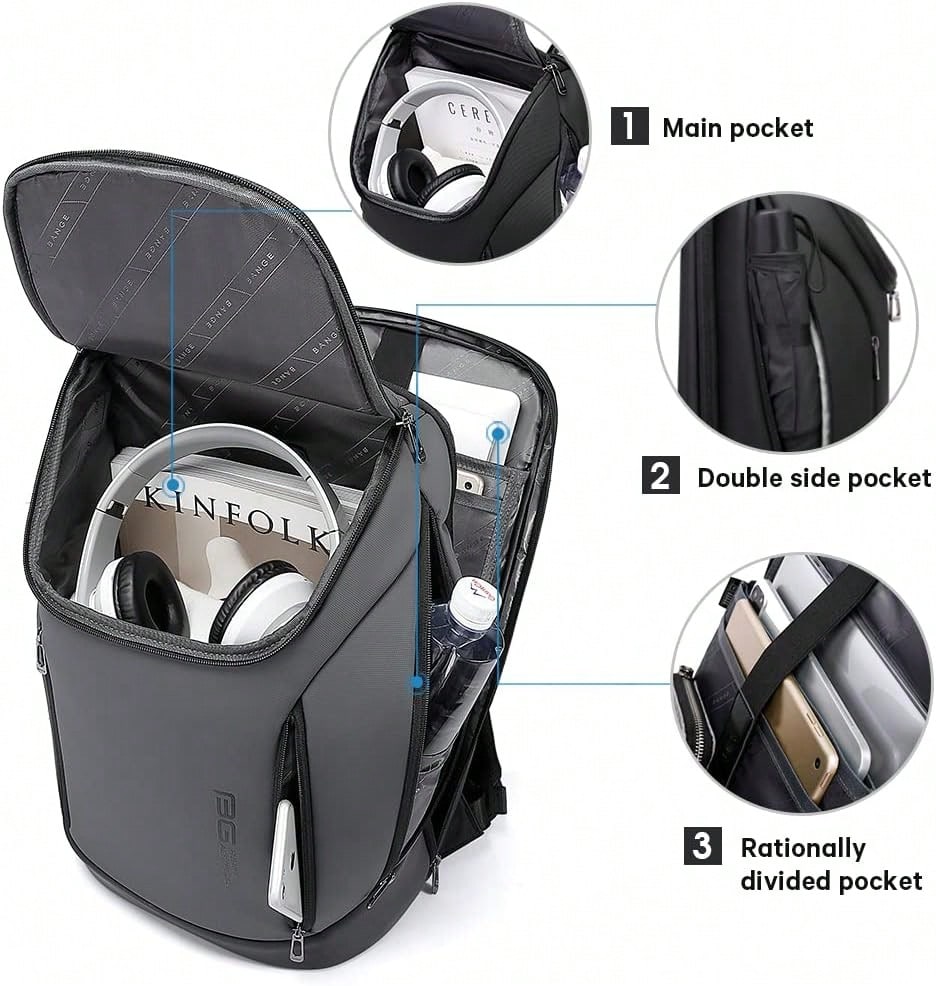 Men's Business Travel Laptop Backpack, Compatible With 15.6-Inch Laptops, Simple, Lightweight, Slim And Versatile Casual Backpack.