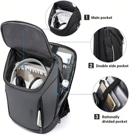 Men's Business Travel Laptop Backpack, Compatible With 15.6-Inch Laptops, Simple, Lightweight, Slim And Versatile Casual Backpack.