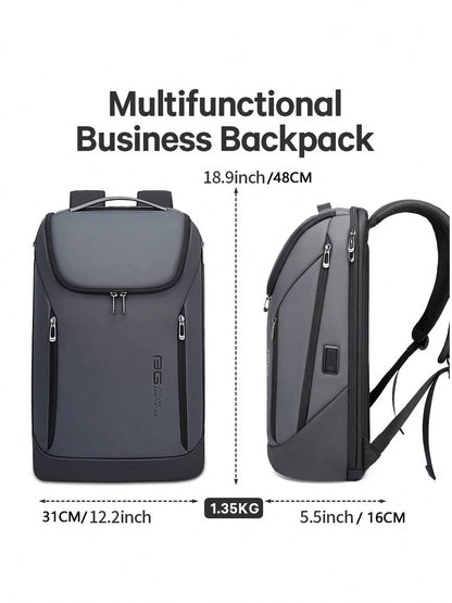 Men's Business Travel Laptop Backpack, Compatible With 15.6-Inch Laptops, Simple, Lightweight, Slim And Versatile Casual Backpack.