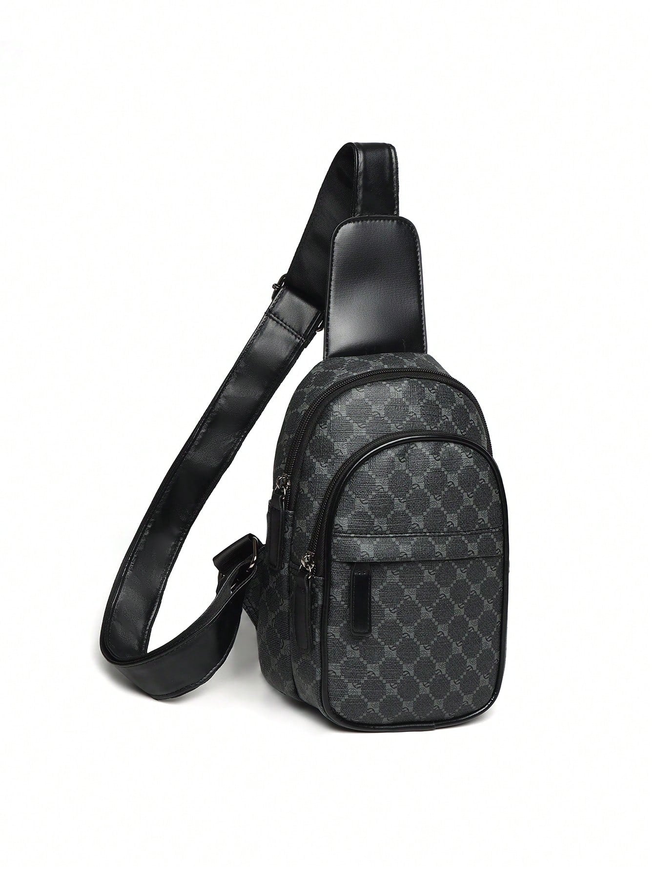 Men's Casual PU Chest Bag With Multiple Zipper Design, Vintage Shoulder Crossbody Bag Suitable For Valentine's Day, Father's Day Gifts, Daily Commute, Campus And Vacations Waist Rider Bag Hiking Hikin